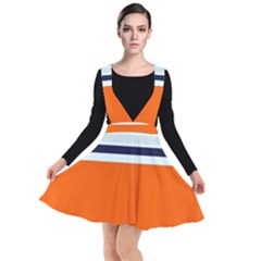 Tri Color Stripes Plunge Pinafore Dress by tmsartbazaar