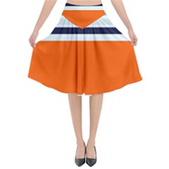 Tri Color Stripes Flared Midi Skirt by tmsartbazaar