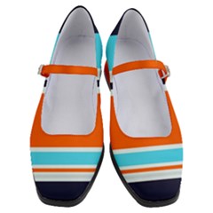 Tri Color Stripes Women s Mary Jane Shoes