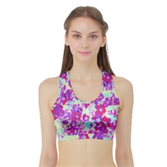 Spring Flowers Garden Sports Bra With Border