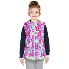 Spring Flowers Garden Kids  Hooded Puffer Vest