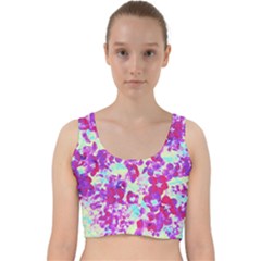 Spring Flowers Garden Velvet Racer Back Crop Top