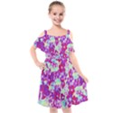 Spring Flowers Garden Kids  Cut Out Shoulders Chiffon Dress View1