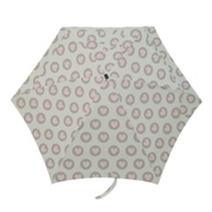 Pink And Brown Hearts Mini Folding Umbrellas