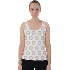 Pink And Brown Hearts Velvet Tank Top