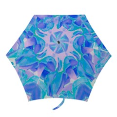 Ciclamen Flowers Blue Mini Folding Umbrellas