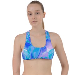 Ciclamen Flowers Blue Criss Cross Racerback Sports Bra