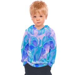 Ciclamen Flowers Blue Kids  Overhead Hoodie by DinkovaArt