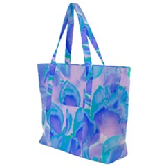 Ciclamen Flowers Blue Zip Up Canvas Bag
