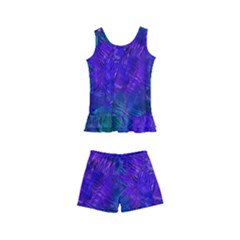 Indigo Abstract Art Kids  Boyleg Swimsuit