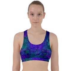 Indigo Abstract Art Back Weave Sports Bra by SpinnyChairDesigns