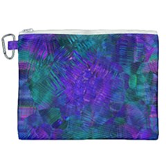 Indigo Abstract Art Canvas Cosmetic Bag (xxl) by SpinnyChairDesigns