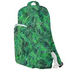 Jungle Green Abstract Art Double Compartment Backpack by SpinnyChairDesigns