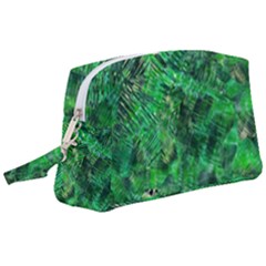 Jungle Green Abstract Art Wristlet Pouch Bag (large) by SpinnyChairDesigns