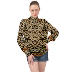 Free As A Flower And Frangipani In  Freedom High Neck Long Sleeve Chiffon Top by pepitasart