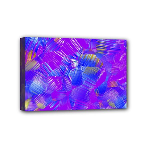 Fuchsia Magenta Abstract Art Mini Canvas 6  X 4  (stretched) by SpinnyChairDesigns