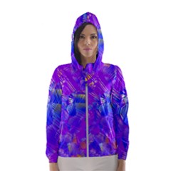 Fuchsia Magenta Abstract Art Women s Hooded Windbreaker by SpinnyChairDesigns