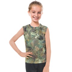 Earth Colors Abstract Art Kids  Mesh Tank Top by SpinnyChairDesigns