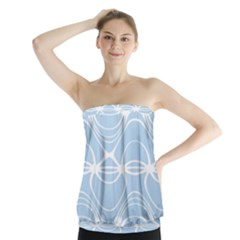 Blue And White Clam Shell Stripes Strapless Top by SpinnyChairDesigns