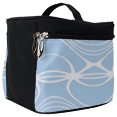 Blue And White Clam Shell Stripes Make Up Travel Bag (big) by SpinnyChairDesigns