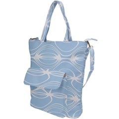 Blue And White Clam Shell Stripes Shoulder Tote Bag by SpinnyChairDesigns