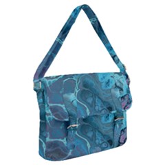 Blue Marble Abstract Art Buckle Messenger Bag by SpinnyChairDesigns