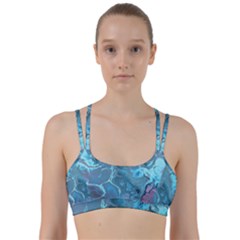 Blue Marble Abstract Art Line Them Up Sports Bra by SpinnyChairDesigns