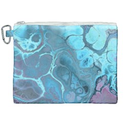 Blue Marble Abstract Art Canvas Cosmetic Bag (xxl) by SpinnyChairDesigns