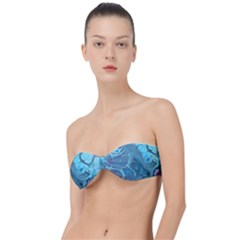 Blue Marble Abstract Art Classic Bandeau Bikini Top  by SpinnyChairDesigns