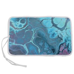 Blue Marble Abstract Art Pen Storage Case (l) by SpinnyChairDesigns