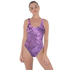 Amethyst Violet Abstract Marble Art Bring Sexy Back Swimsuit by SpinnyChairDesigns