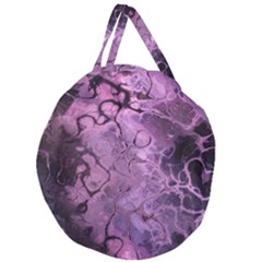 Amethyst Violet Abstract Marble Art Giant Round Zipper Tote by SpinnyChairDesigns