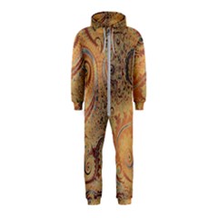 Terra Cotta Persian Orange Spirals Swirls Pattern Hooded Jumpsuit (kids) by SpinnyChairDesigns