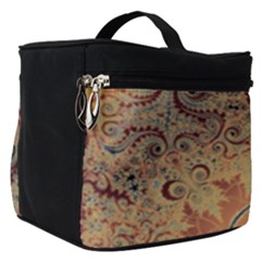Terra Cotta Persian Orange Spirals Swirls Pattern Make Up Travel Bag (small) by SpinnyChairDesigns