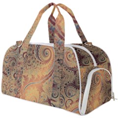 Terra Cotta Persian Orange Spirals Swirls Pattern Burner Gym Duffel Bag by SpinnyChairDesigns