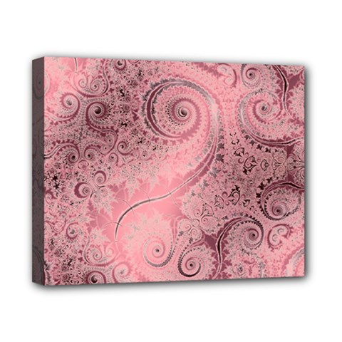 Orchid Pink And Blush Swirls Spirals Canvas 10  X 8  (stretched) by SpinnyChairDesigns