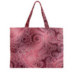 Orchid Pink And Blush Swirls Spirals Zipper Mini Tote Bag by SpinnyChairDesigns