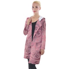 Orchid Pink And Blush Swirls Spirals Hooded Pocket Cardigan by SpinnyChairDesigns