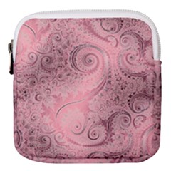 Orchid Pink And Blush Swirls Spirals Mini Square Pouch by SpinnyChairDesigns