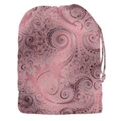 Orchid Pink And Blush Swirls Spirals Drawstring Pouch (3xl) by SpinnyChairDesigns