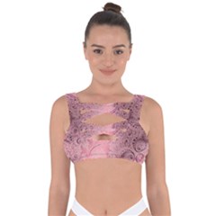 Orchid Pink And Blush Swirls Spirals Bandaged Up Bikini Top by SpinnyChairDesigns