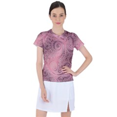 Orchid Pink And Blush Swirls Spirals Women s Sports Top by SpinnyChairDesigns