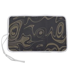 Taupe Umber Abstract Art Swirls Pen Storage Case (s) by SpinnyChairDesigns