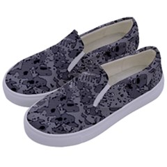 Comic Book Camouflage Kids  Canvas Slip Ons by SpinnyChairDesigns