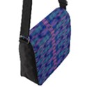Purple Blue Ikat Stripes Flap Closure Messenger Bag (S) View2