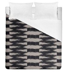 Black And White Zebra Ikat Stripes Duvet Cover (queen Size)