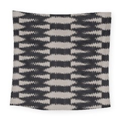 Black And White Zebra Ikat Stripes Square Tapestry (large) by SpinnyChairDesigns