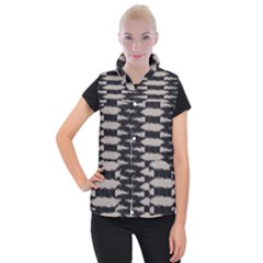 Black And White Zebra Ikat Stripes Women s Button Up Vest by SpinnyChairDesigns