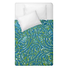 Abstract Blue Green Jungle Paisley Duvet Cover Double Side (single Size) by SpinnyChairDesigns