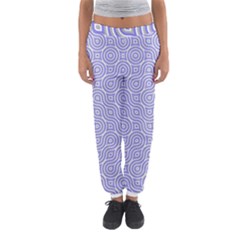 Royal Purple Grey And White Truchet Pattern Women s Jogger Sweatpants by SpinnyChairDesigns